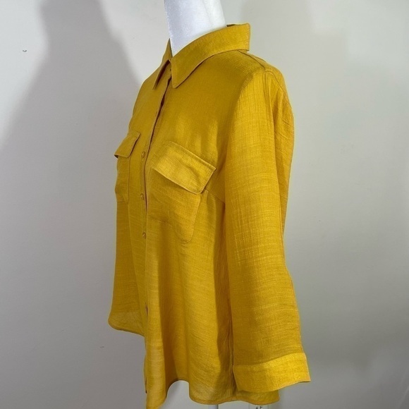 By & By sz sm shirt golden looks liken a textured linen without the wrinkles - Picture 3 of 12